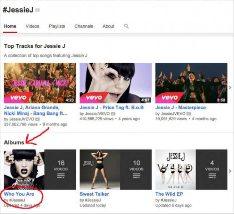 COME TROVARE LA PAGINA youtube DEL TUO ARTISTA PREFERITO