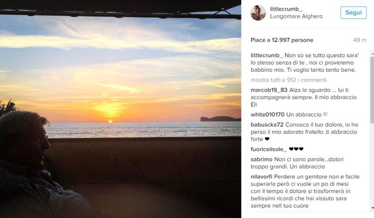 Elisabetta Canalis papà morto instagram Elisabetta Canalis papà morto instagram